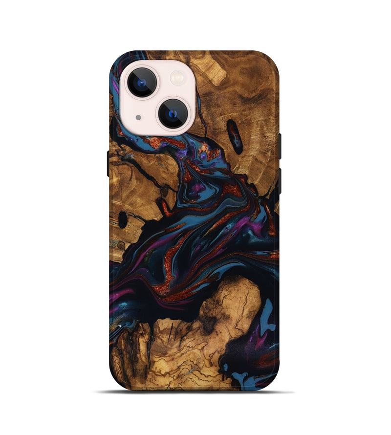 iPhone 13 mini Wood Live Edge Phone Case - Ana (Ancient Olive, 818924)