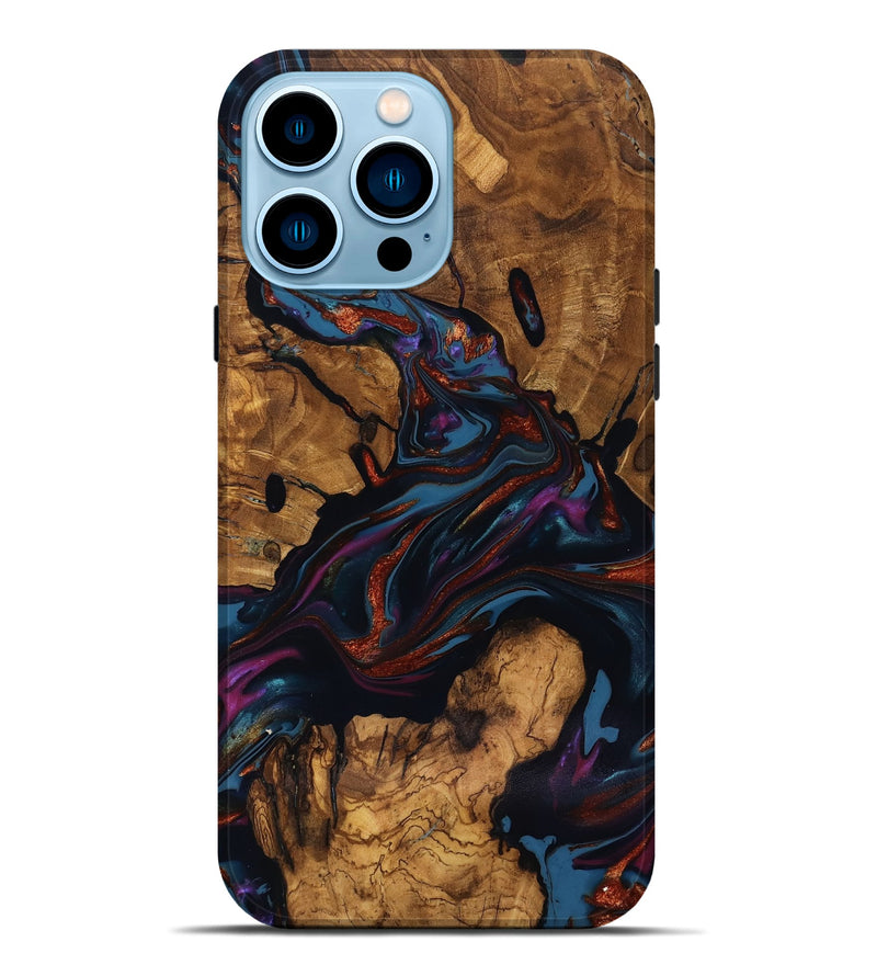 iPhone 14 Pro Max Wood Live Edge Phone Case - Ana (Ancient Olive, 818924)