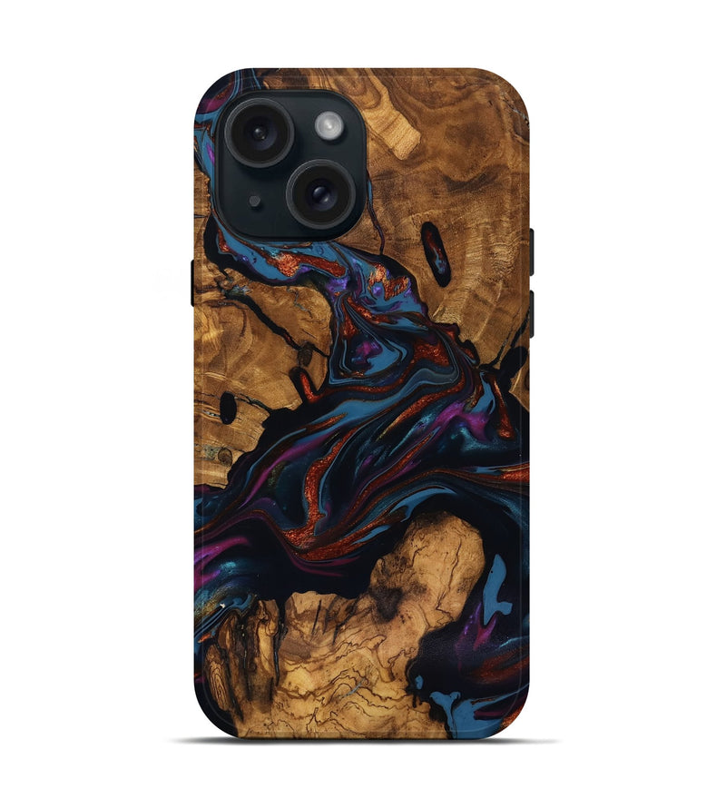iPhone 15 Wood Live Edge Phone Case - Ana (Ancient Olive, 818924)