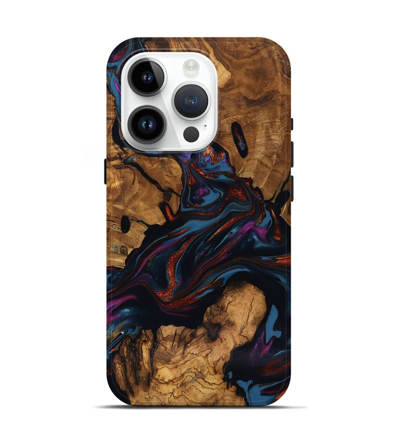 iPhone 15 Pro Wood Live Edge Phone Case - Ana (Ancient Olive, 818924)