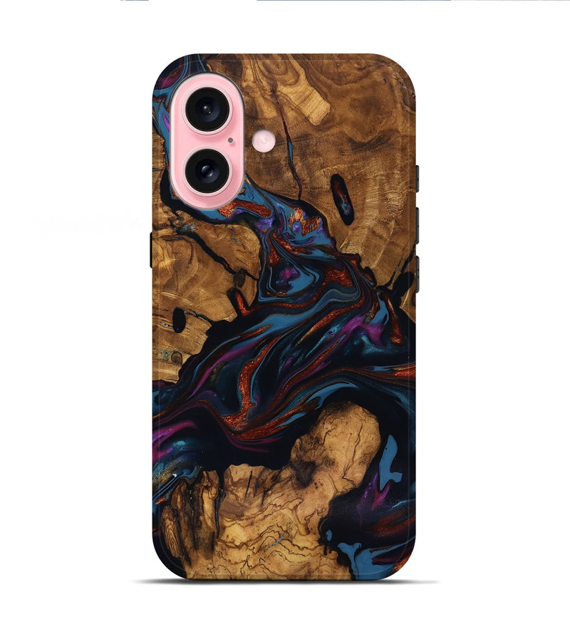 iPhone 16 Wood Live Edge Phone Case - Ana (Ancient Olive, 818924)