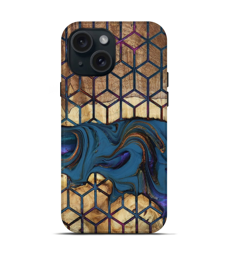 iPhone 15 Wood Live Edge Phone Case - Reuben (Pattern, 818925)