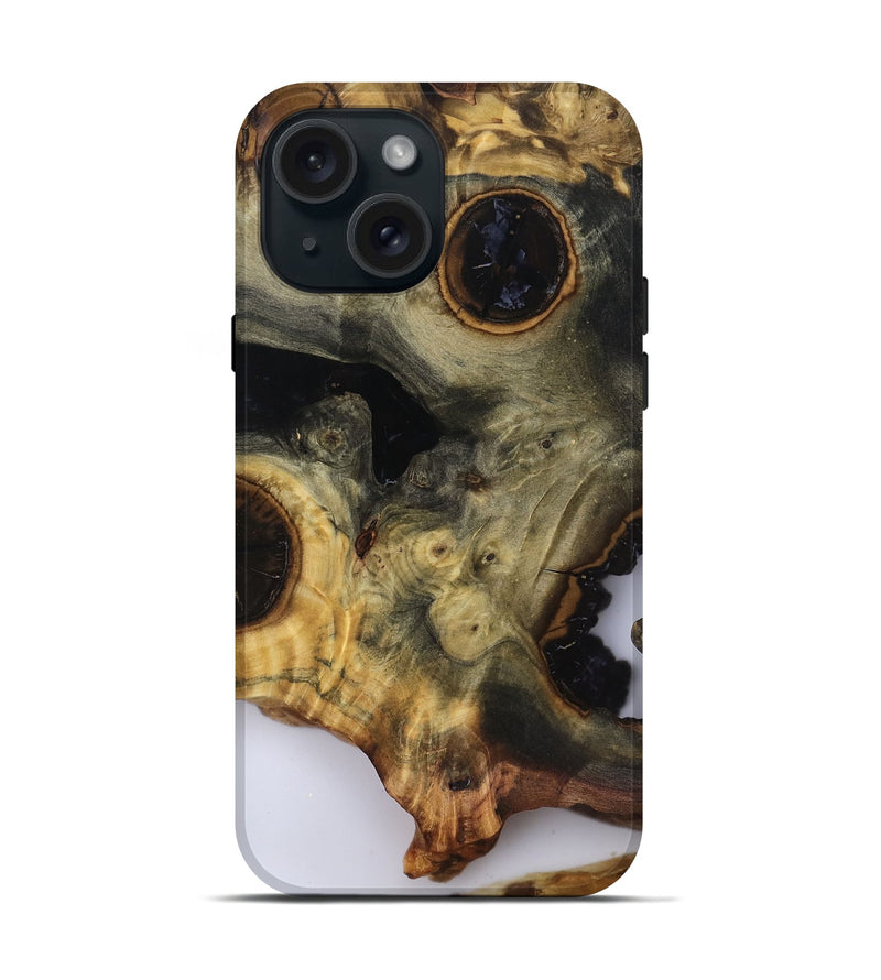 iPhone 15 Wood Live Edge Phone Case - Leonard (Clear, 818928)