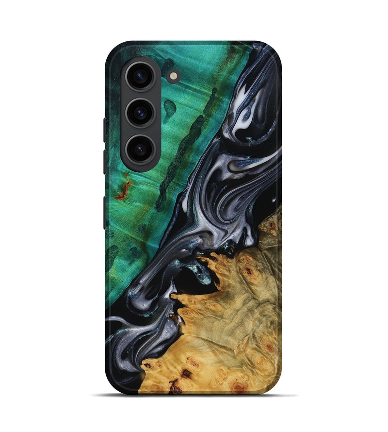 Galaxy S23 Wood Live Edge Phone Case - Mara (Black & White, 818930)