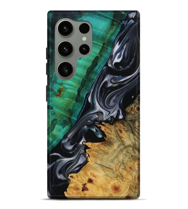Galaxy S24 Ultra Wood Live Edge Phone Case - Mara (Black & White, 818930)