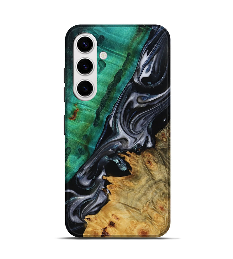 Galaxy S25 Wood Live Edge Phone Case - Mara (Black & White, 818930)