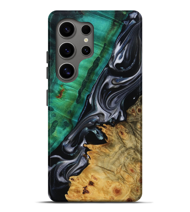 Galaxy S25 Ultra Wood Live Edge Phone Case - Mara (Black & White, 818930)