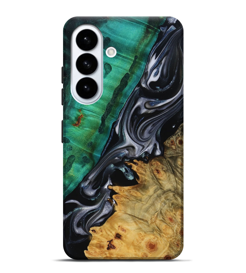 Galaxy S26 Plus Wood Live Edge Phone Case - Mara (Black & White, 818930)