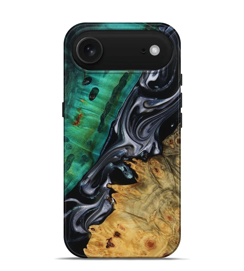 iPhone 17 Air Wood Live Edge Phone Case - Mara (Black & White, 818930)