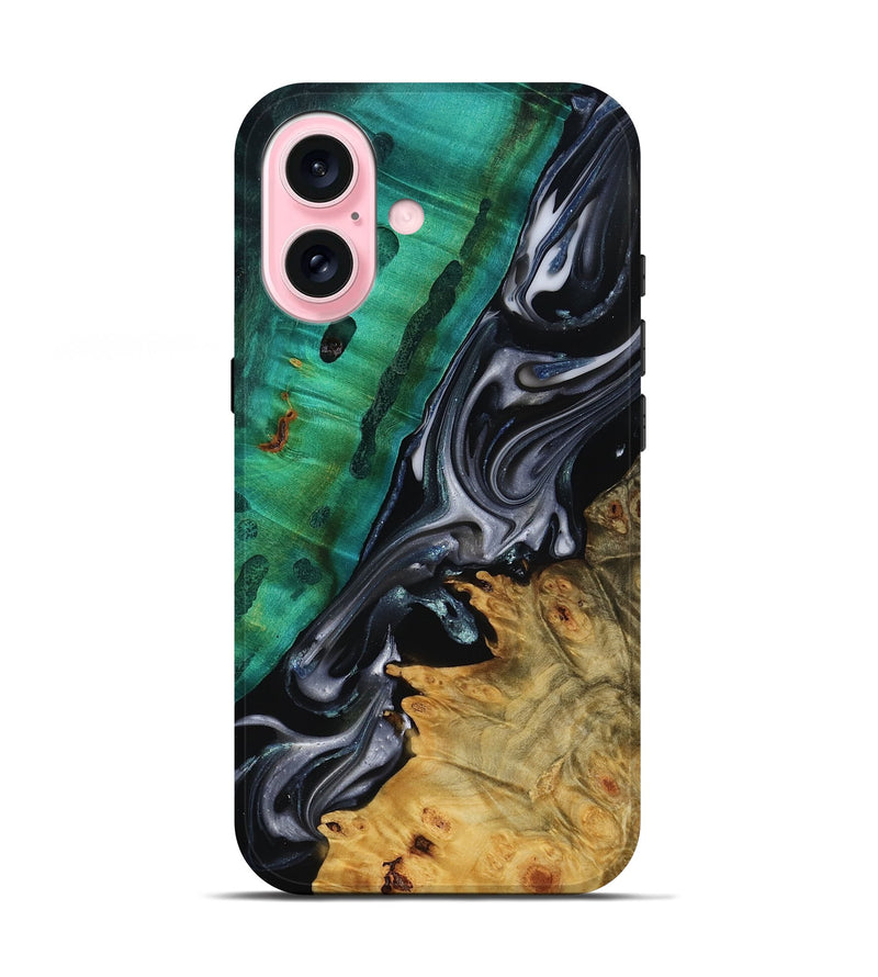 iPhone 17 Wood Live Edge Phone Case - Mara (Black & White, 818930)