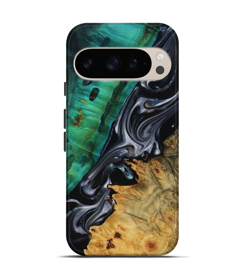 Pixel 10 Pro Wood Live Edge Phone Case - Mara (Black & White, 818930)