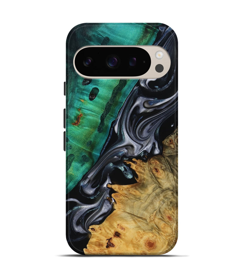 Pixel 9 Wood Live Edge Phone Case - Mara (Black & White, 818930)