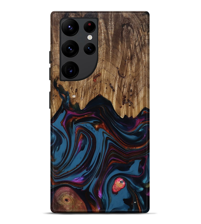Galaxy S22 Ultra Wood Live Edge Phone Case - Yisroel (Blue, 818931)