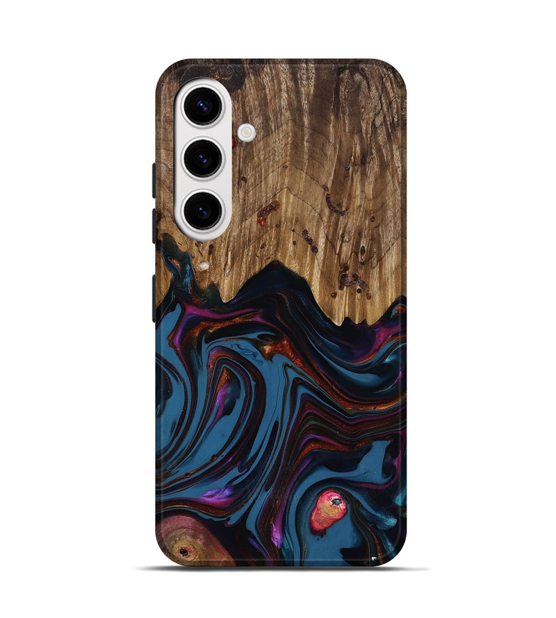 Galaxy S25 Wood Live Edge Phone Case - Yisroel (Blue, 818931)