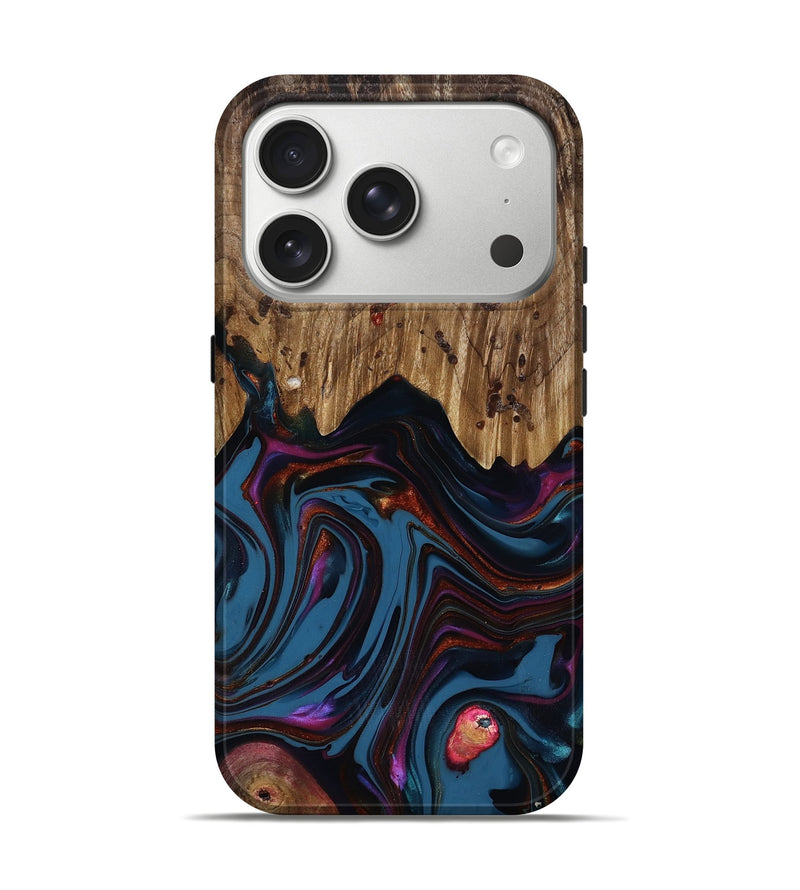 iPhone 17 Pro Wood Live Edge Phone Case - Yisroel (Blue, 818931)
