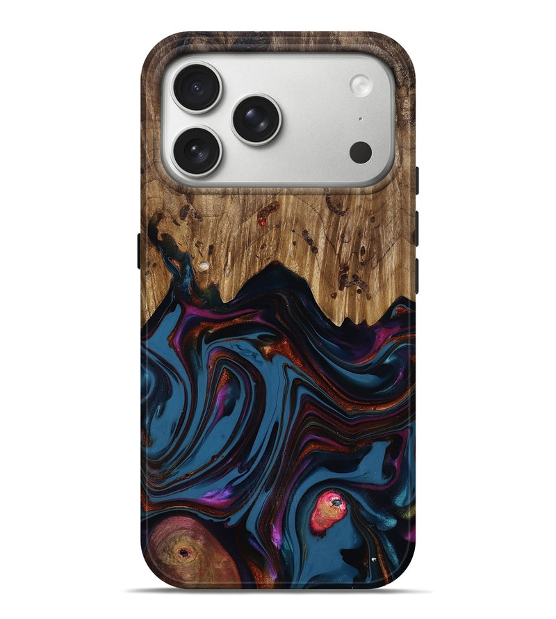 iPhone 17 Pro Max Wood Live Edge Phone Case - Yisroel (Blue, 818931)