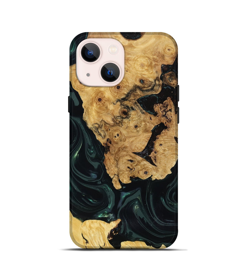 iPhone 13 mini Wood Live Edge Phone Case - Iyanna (Green, 818933)