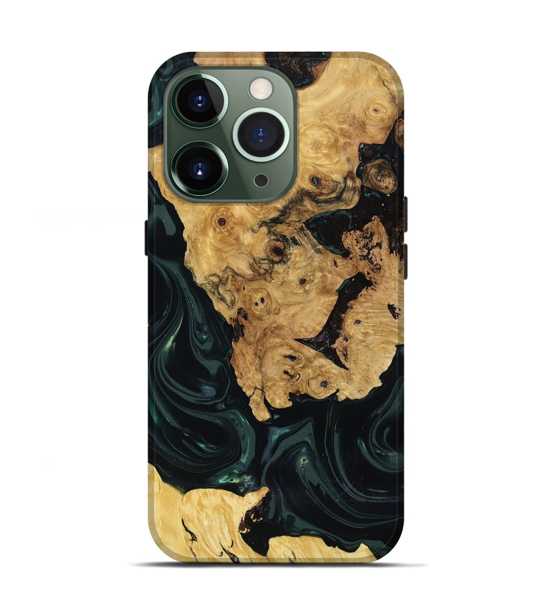 iPhone 13 Pro Wood Live Edge Phone Case - Iyanna (Green, 818933)