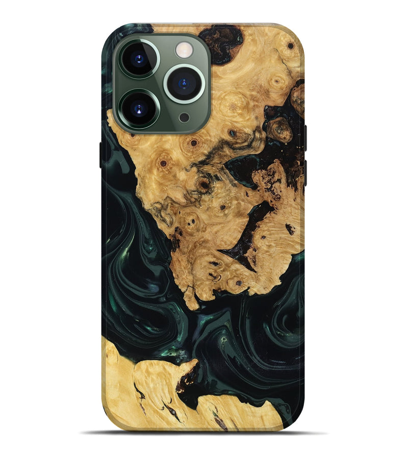iPhone 13 Pro Max Wood Live Edge Phone Case - Iyanna (Green, 818933)