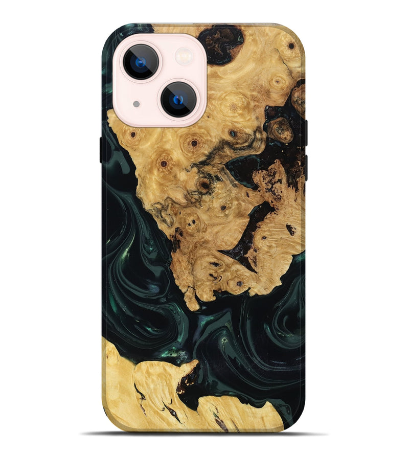 iPhone 14 Plus Wood Live Edge Phone Case - Iyanna (Green, 818933)
