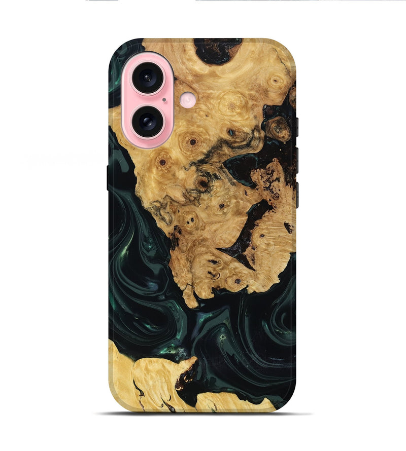iPhone 16 Wood Live Edge Phone Case - Iyanna (Green, 818933)