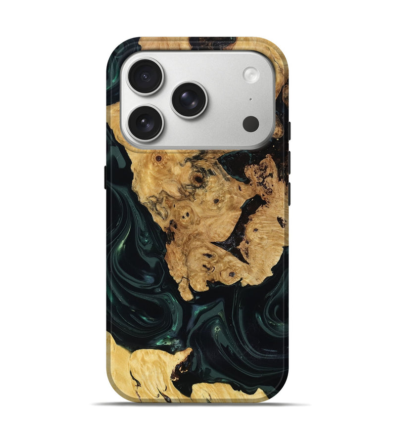 iPhone 17 Pro Wood Live Edge Phone Case - Iyanna (Green, 818933)