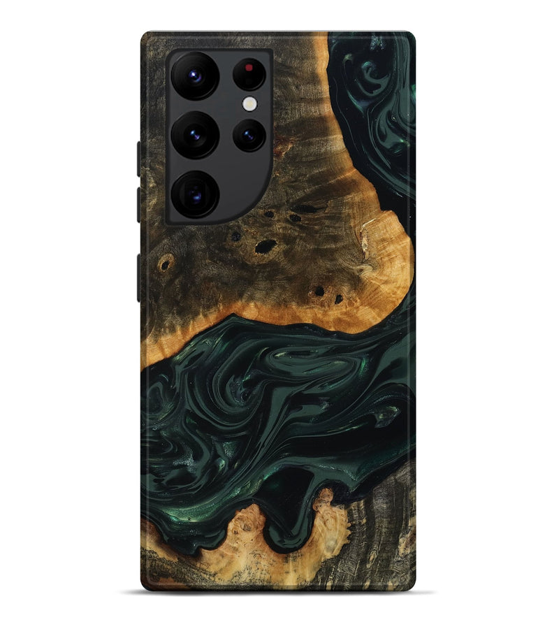 Galaxy S22 Ultra Wood Live Edge Phone Case - Chanda (Green, 818937)