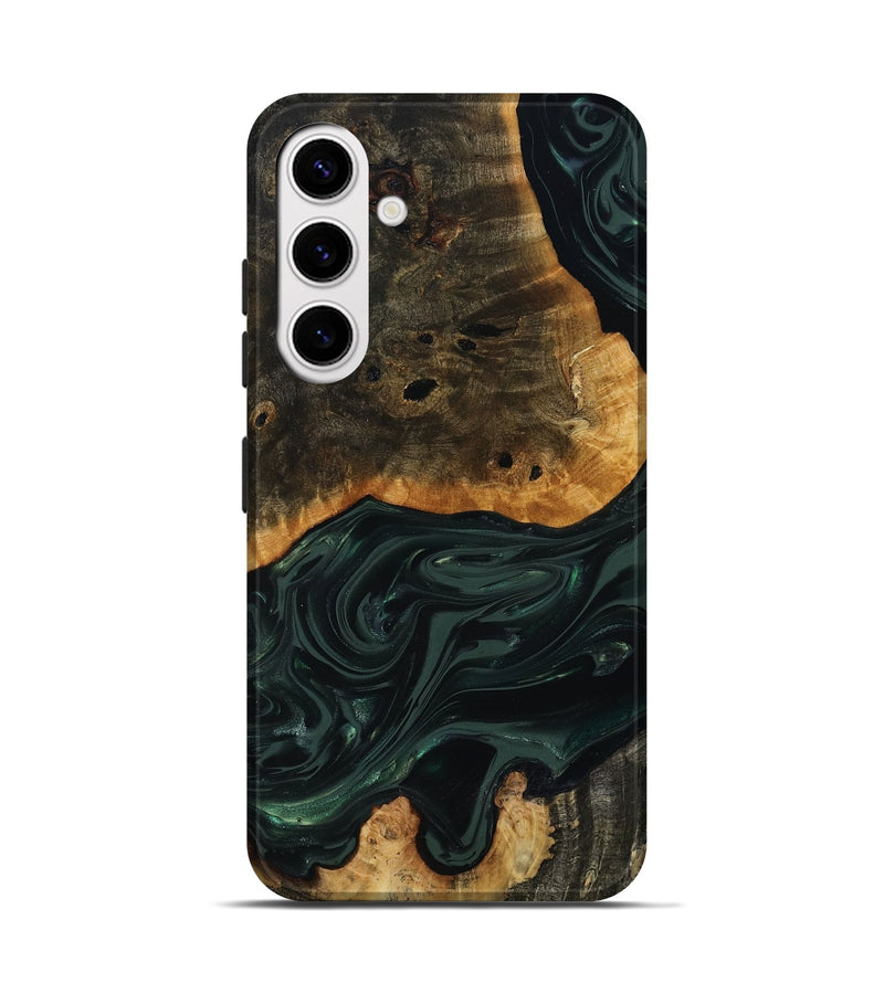 Galaxy S25 Wood Live Edge Phone Case - Chanda (Green, 818937)