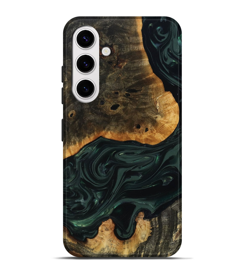 Galaxy S25 Plus Wood Live Edge Phone Case - Chanda (Green, 818937)