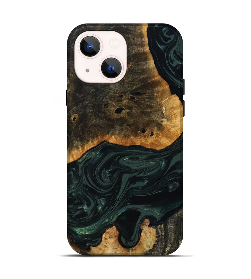 iPhone 14 Wood Live Edge Phone Case - Chanda (Green, 818937)