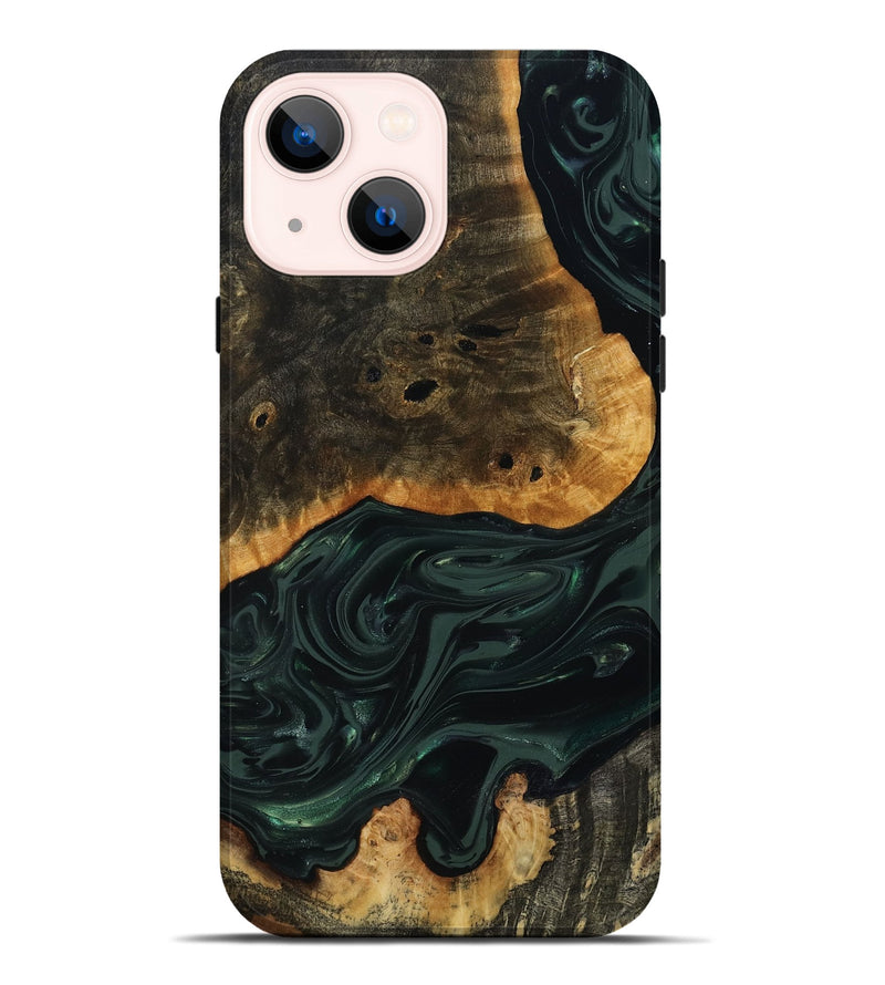 iPhone 14 Plus Wood Live Edge Phone Case - Chanda (Green, 818937)