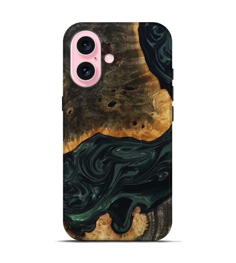 iPhone 17 Wood Live Edge Phone Case - Chanda (Green, 818937)