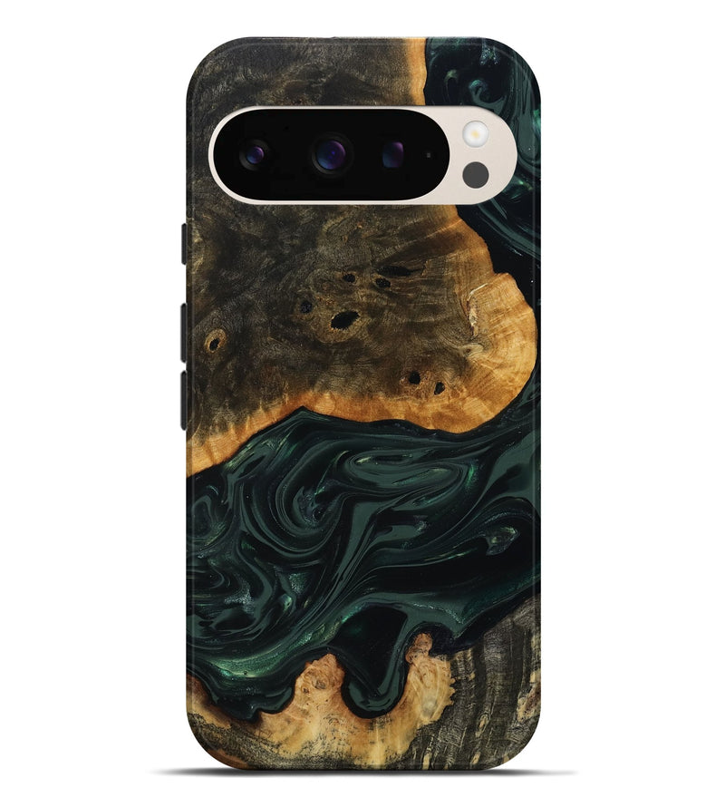 Pixel 9 Pro XL Wood Live Edge Phone Case - Chanda (Green, 818937)