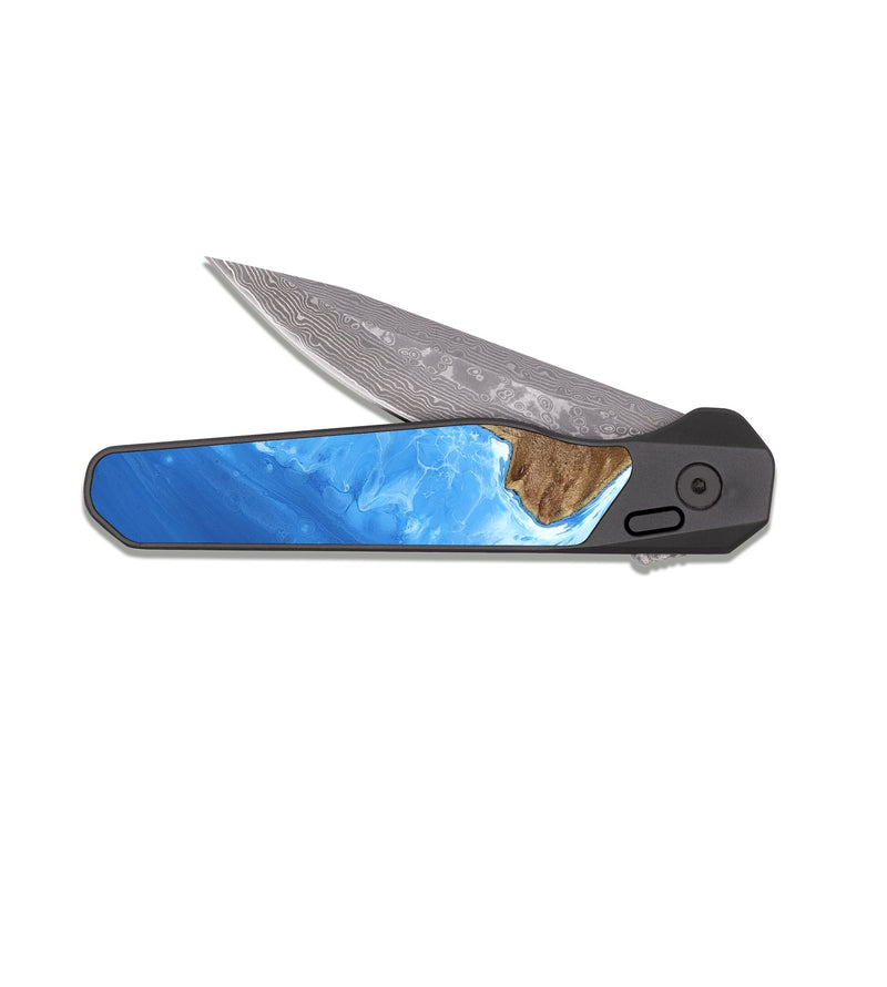 EDC Dark Damascus Wood Pocket Knife - Mable (Coastal, 818940)