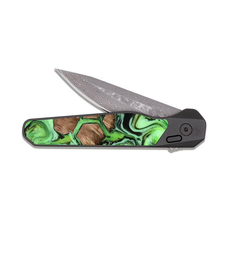 EDC Dark Damascus Wood Pocket Knife - Birdie (Pattern, 818943)