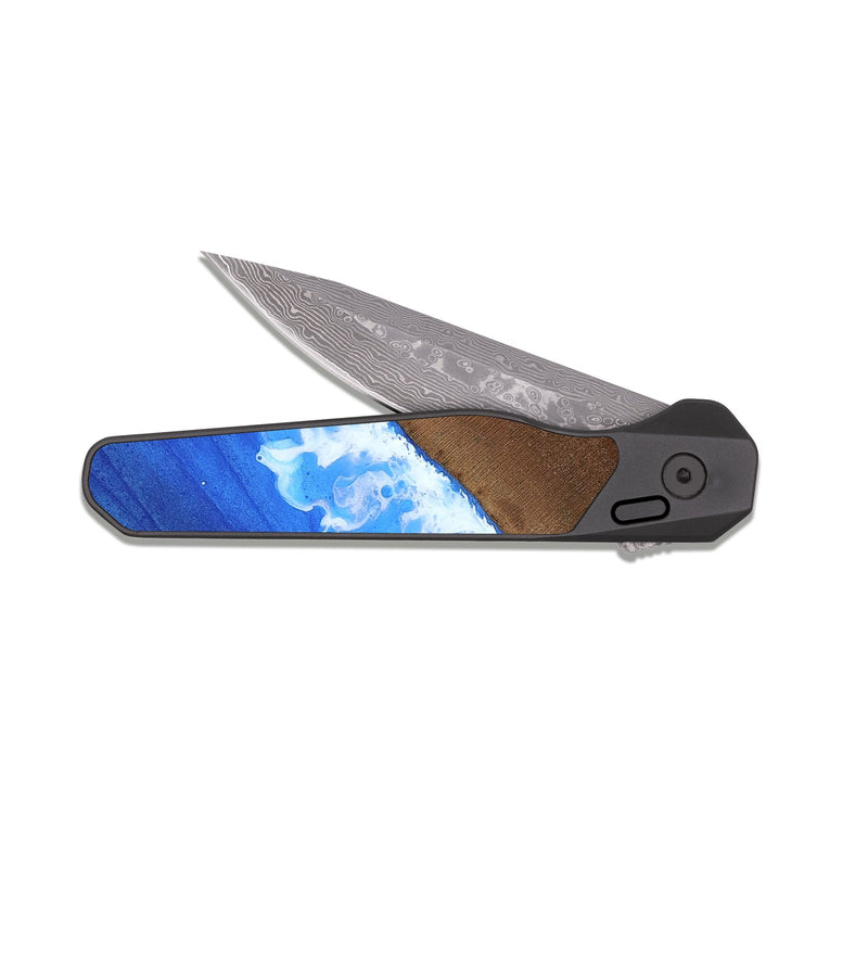 EDC Dark Damascus Wood Pocket Knife - Jason (Coastal, 818960)