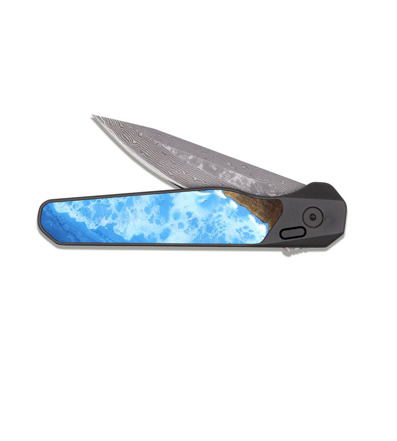 EDC Dark Damascus Wood Pocket Knife - Paralee (Coastal, 818962)