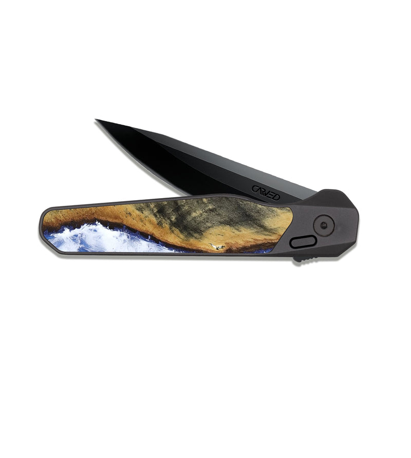 EDC Dark Slate Wood Pocket Knife - Omarion (Coastal, 818965)