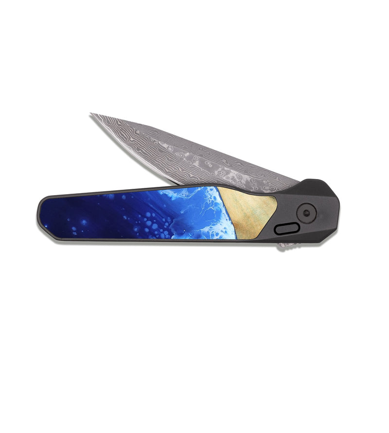 EDC Dark Damascus Wood Pocket Knife - Josue (Coastal, 818967)