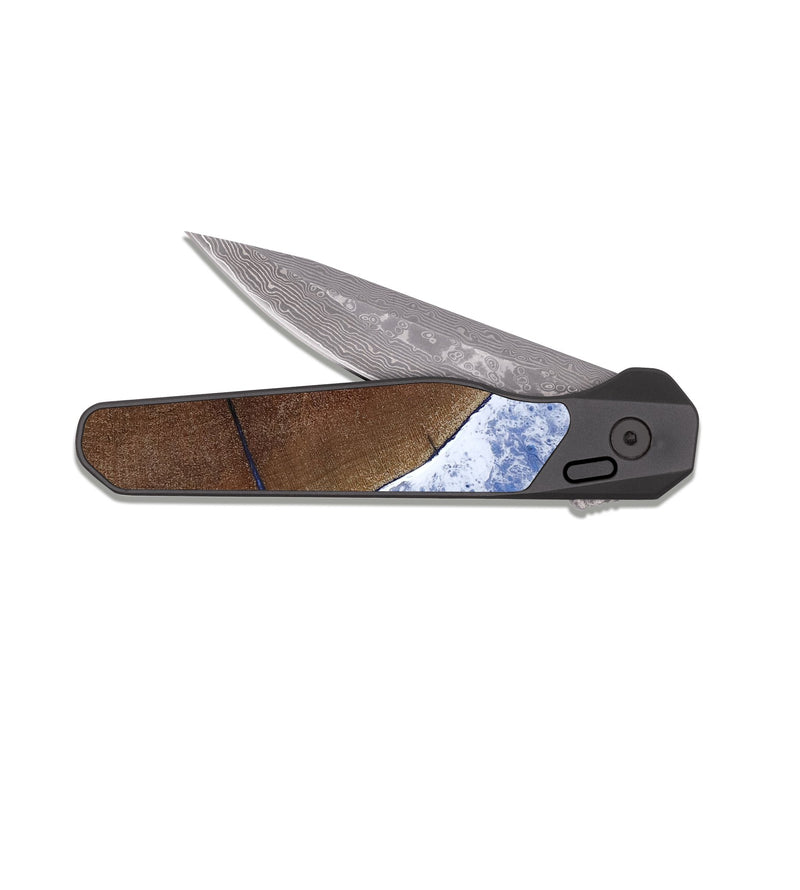 EDC Dark Damascus Wood Pocket Knife - Bernie (Coastal, 818968)