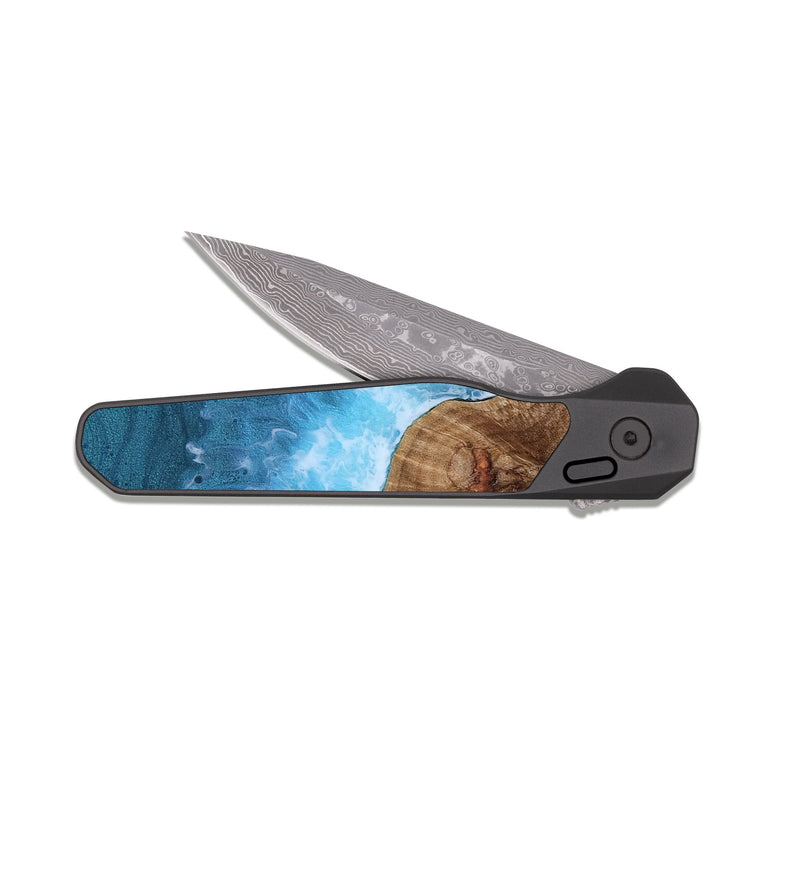 EDC Dark Damascus Wood Pocket Knife - Tera (Coastal, 818969)