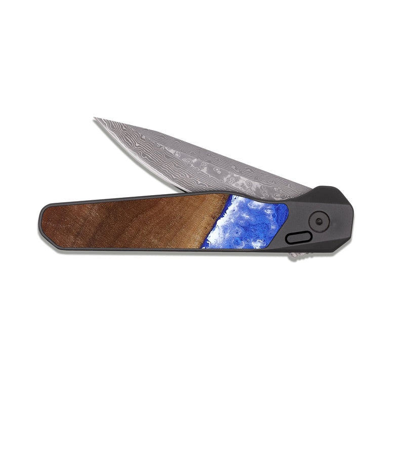 EDC Dark Damascus Wood Pocket Knife - Iris (Coastal, 818970)