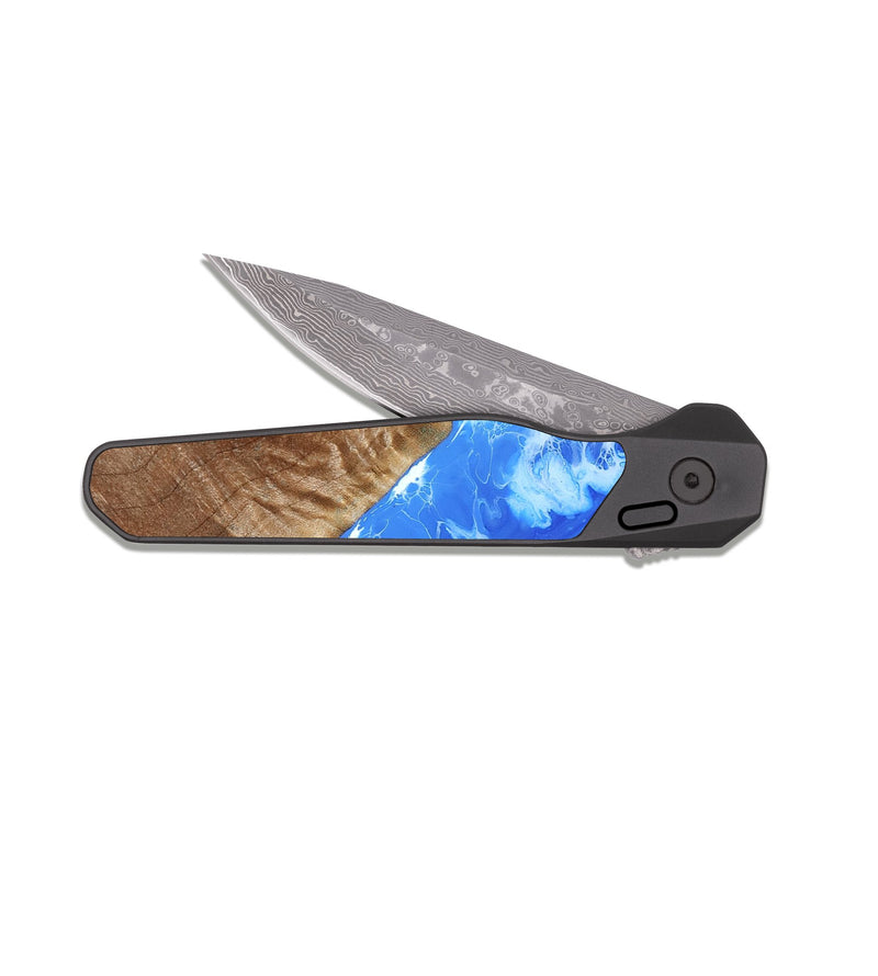 EDC Dark Damascus Wood Pocket Knife - Ethyl (Coastal, 818994)