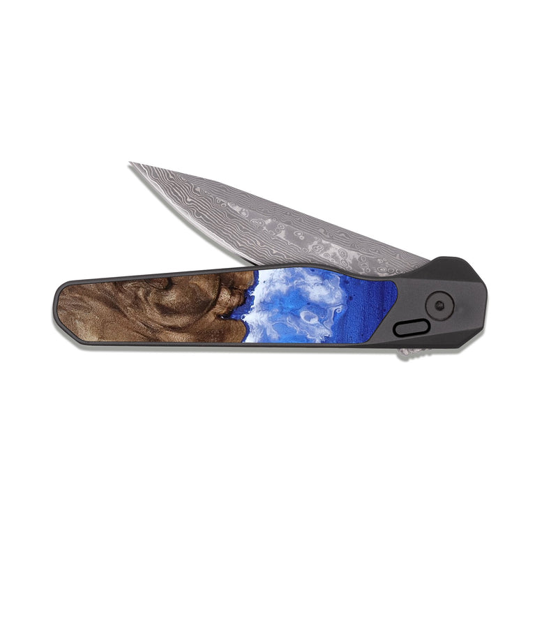 EDC Dark Damascus Wood Pocket Knife - Garrett (Coastal, 818998)