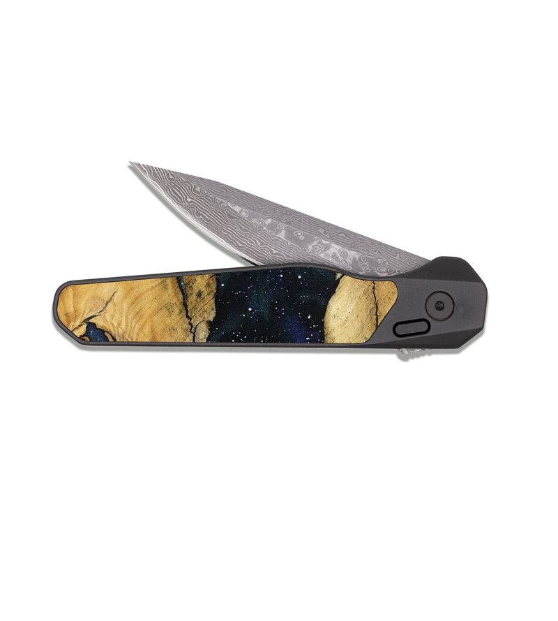 EDC Dark Damascus Wood Pocket Knife - Merlin (Cosmos, 818999)