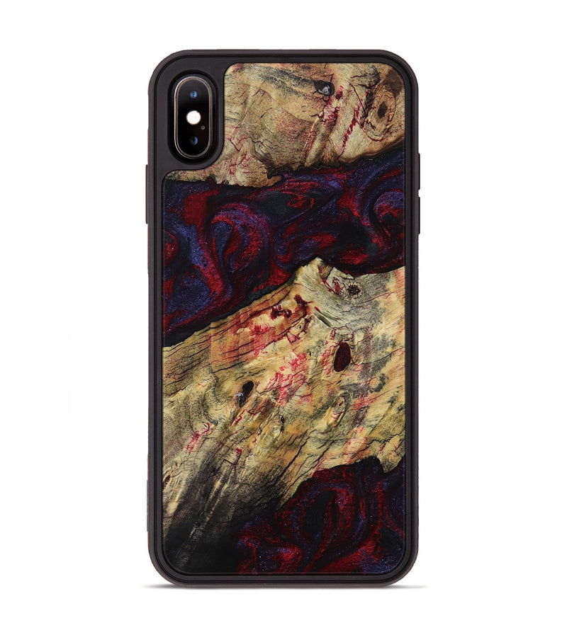 iPhone Xs Max Wood Phone Case - Adyson (Red, 819033)