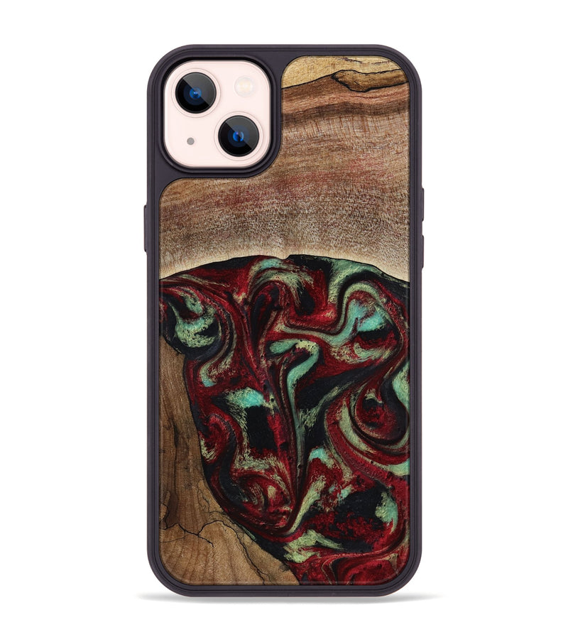 iPhone 14 Plus Wood Phone Case - Arianna (Red, 819034)
