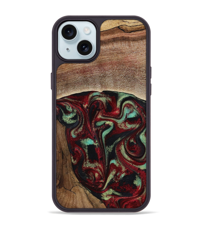 iPhone 15 Plus Wood Phone Case - Arianna (Red, 819034)