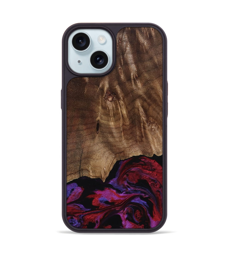 iPhone 15 Wood Phone Case - Royal (Red, 819036)