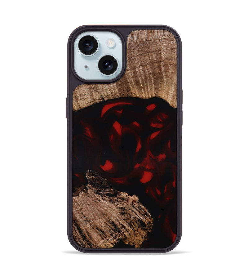 iPhone 15 Wood Phone Case - Jordin (Red, 819037)